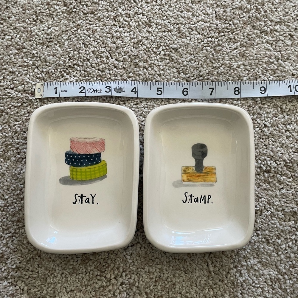 Rae Dunn office supply organizer dish home decor stay and stamp - Picture 2 of 6